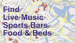 Find Music Venues, Sports Bars, Food and Beds.
